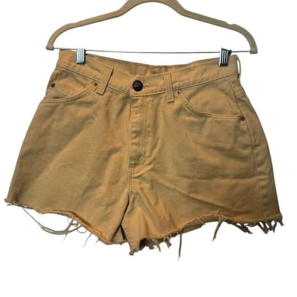 Levi’s 950 Relaxed Fit High-Rise Cutoff Shorts 100% Cotton Size 8 Tan - Picture 1 of 2